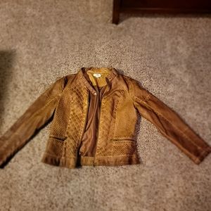 Brown leather jacket